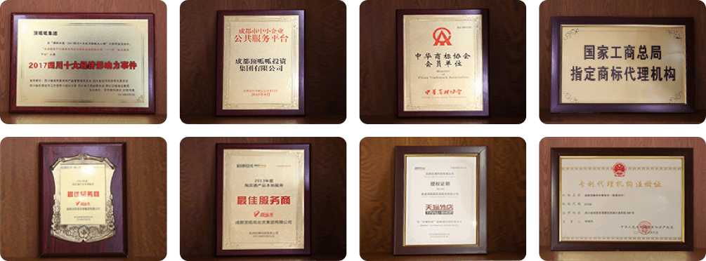 顶呱呱集团在成立后，前后获得“四川省中小企业公共服务示范平台”、“
    武侯区十大孵化服务机构”、“商务服务·金领奖”、“成都首批梯队培育瞪羚企业”、“2019年度优秀商标代理机构奖”等等荣誉称号，助力集团快速发展，朝着智能企服领域迈进。